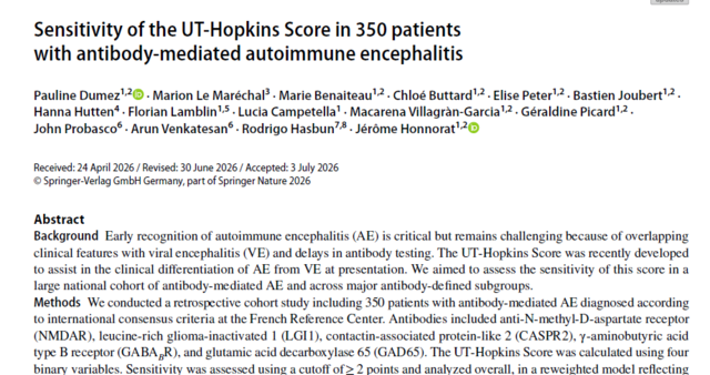 Juillet 2026: Article - Sensitivity of the UT-Hopkins Score...